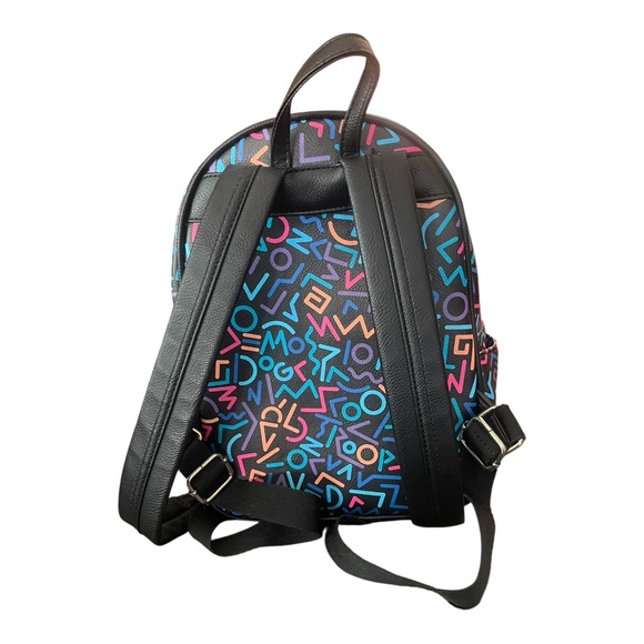 Colorful Geometric Stranger Things Mini Backpack Retro - Picture 2 of 3
